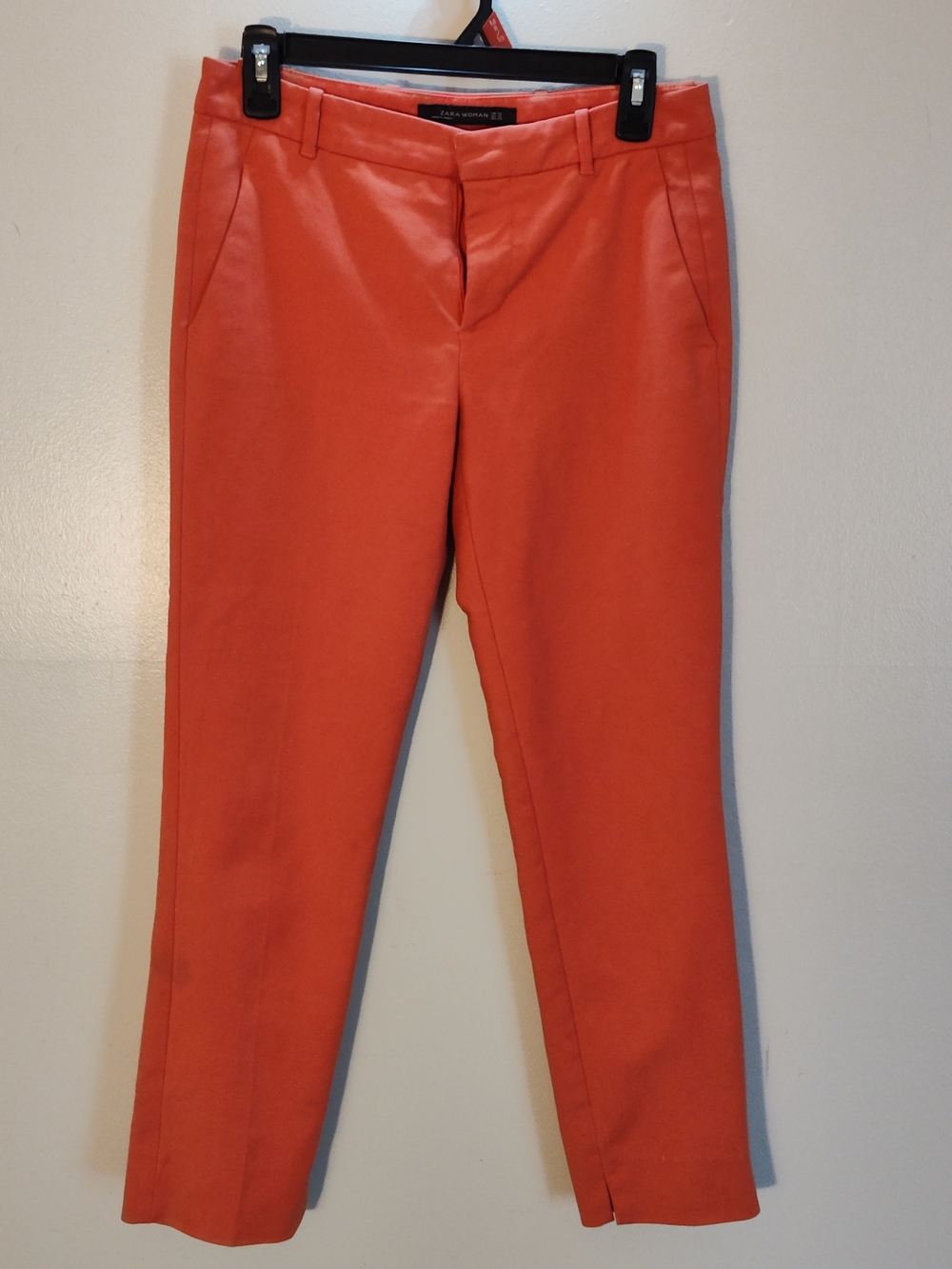 Zara Straight Leg Pants in Coral Orange